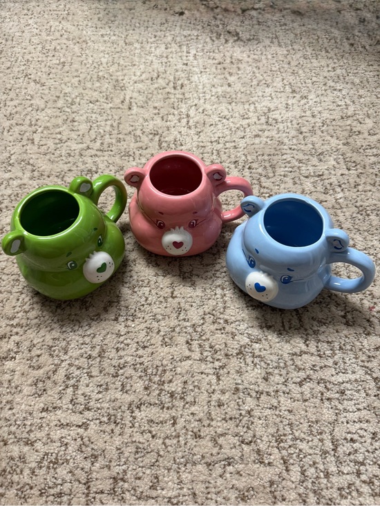 Care Bears Other - Care Bears Ceramic Bear Mugs - Pink, Blue & Green Trio